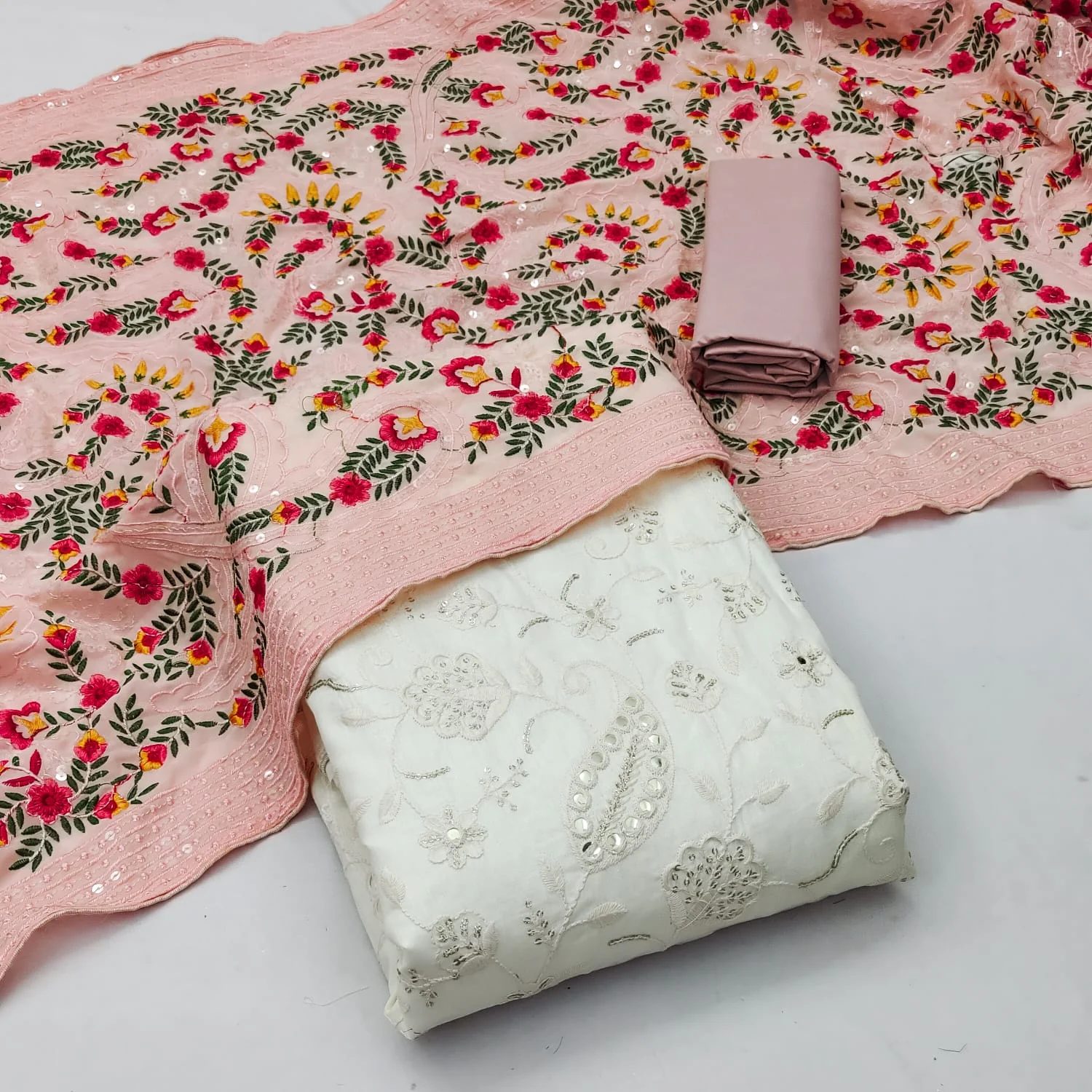 Pure Organza unstitched Suit With Zardozi Work Dupatta