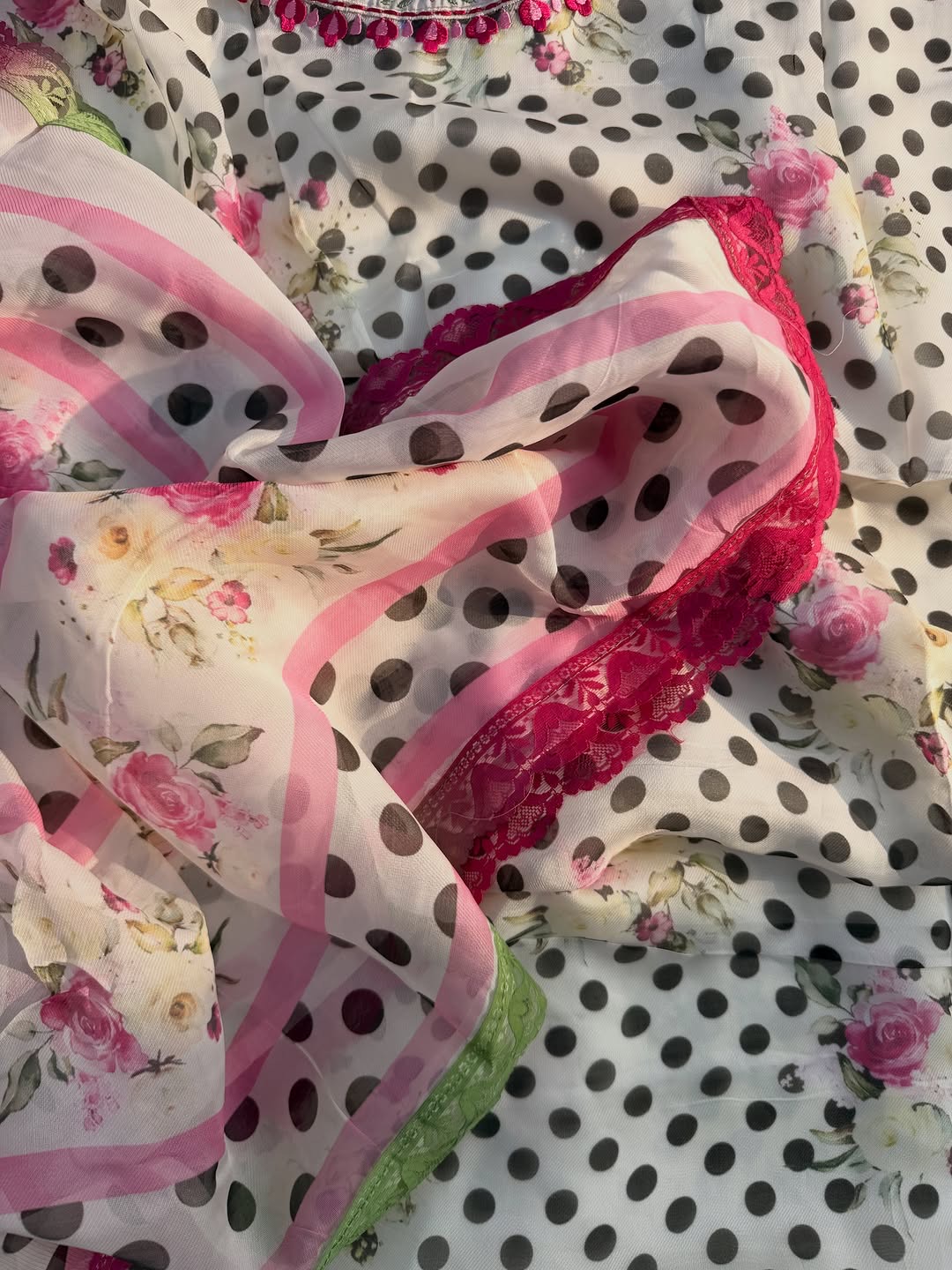 Premium Twill organza~polka dots