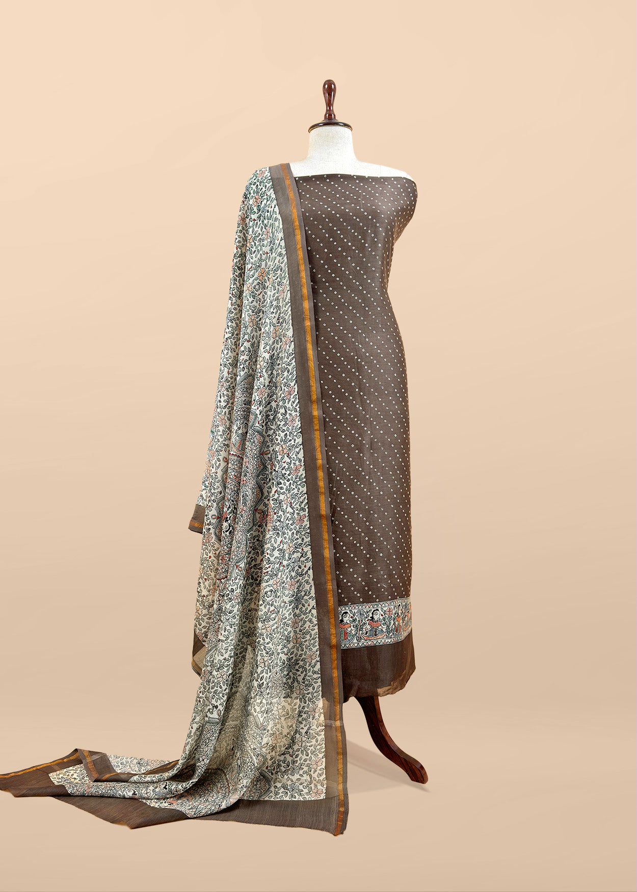 Kalamkari-Bandhani Maheshwari 