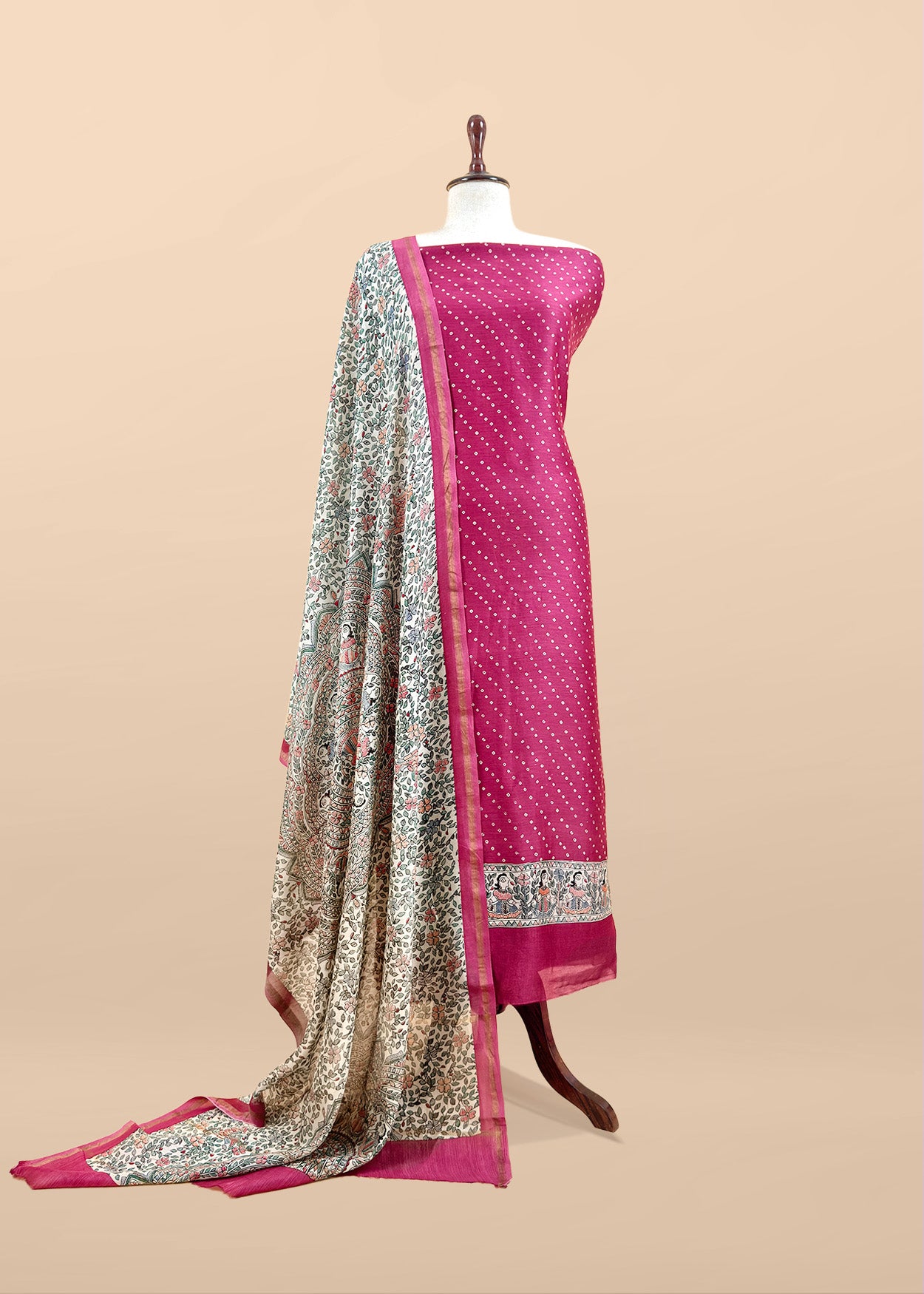 Kalamkari-Bandhani Maheshwari 