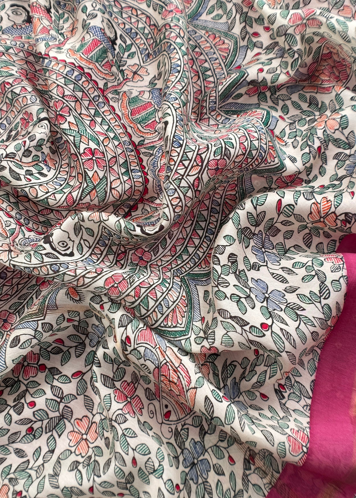 Kalamkari-Bandhani Maheshwari 