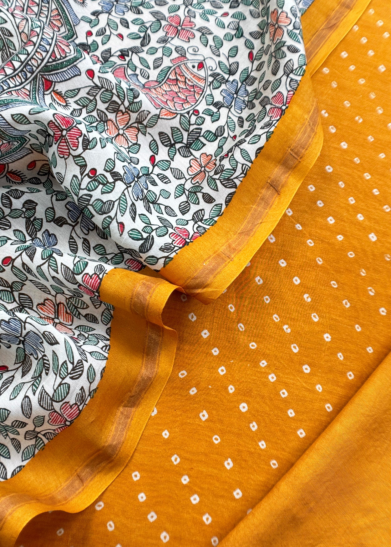 Kalamkari-Bandhani Maheshwari 