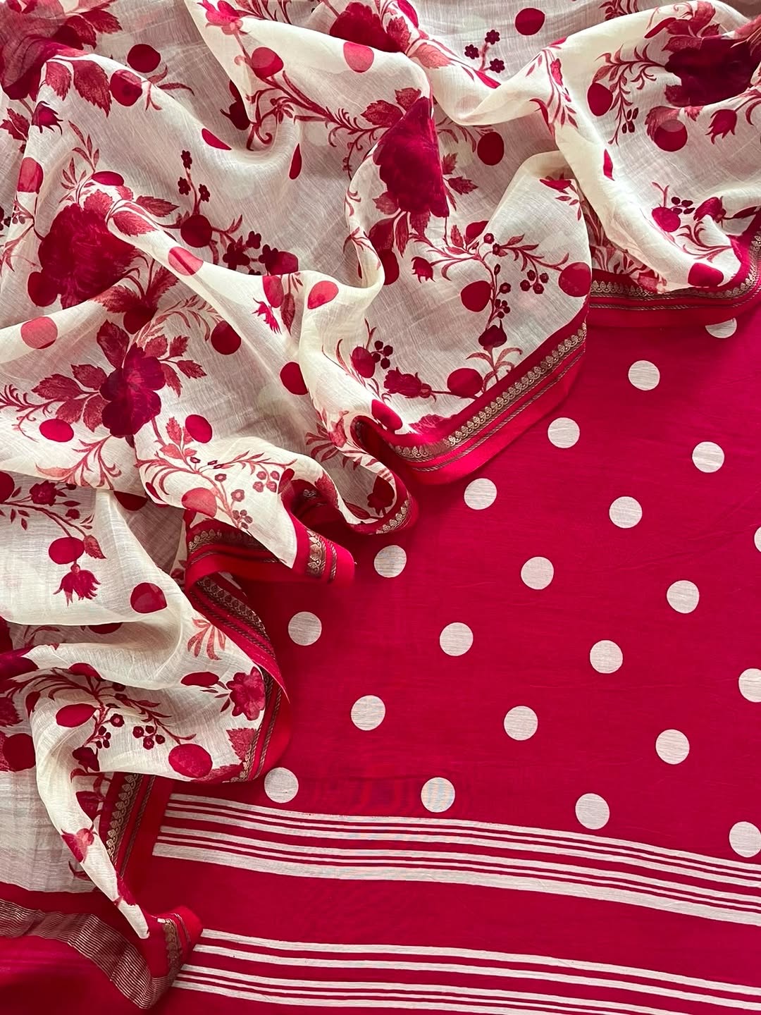 Polka Dots Mulmul Suit Set