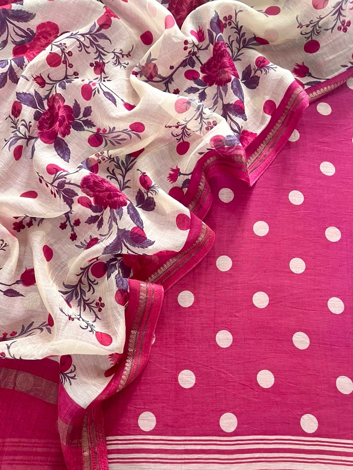 Polka Dots Mulmul Suit Set
