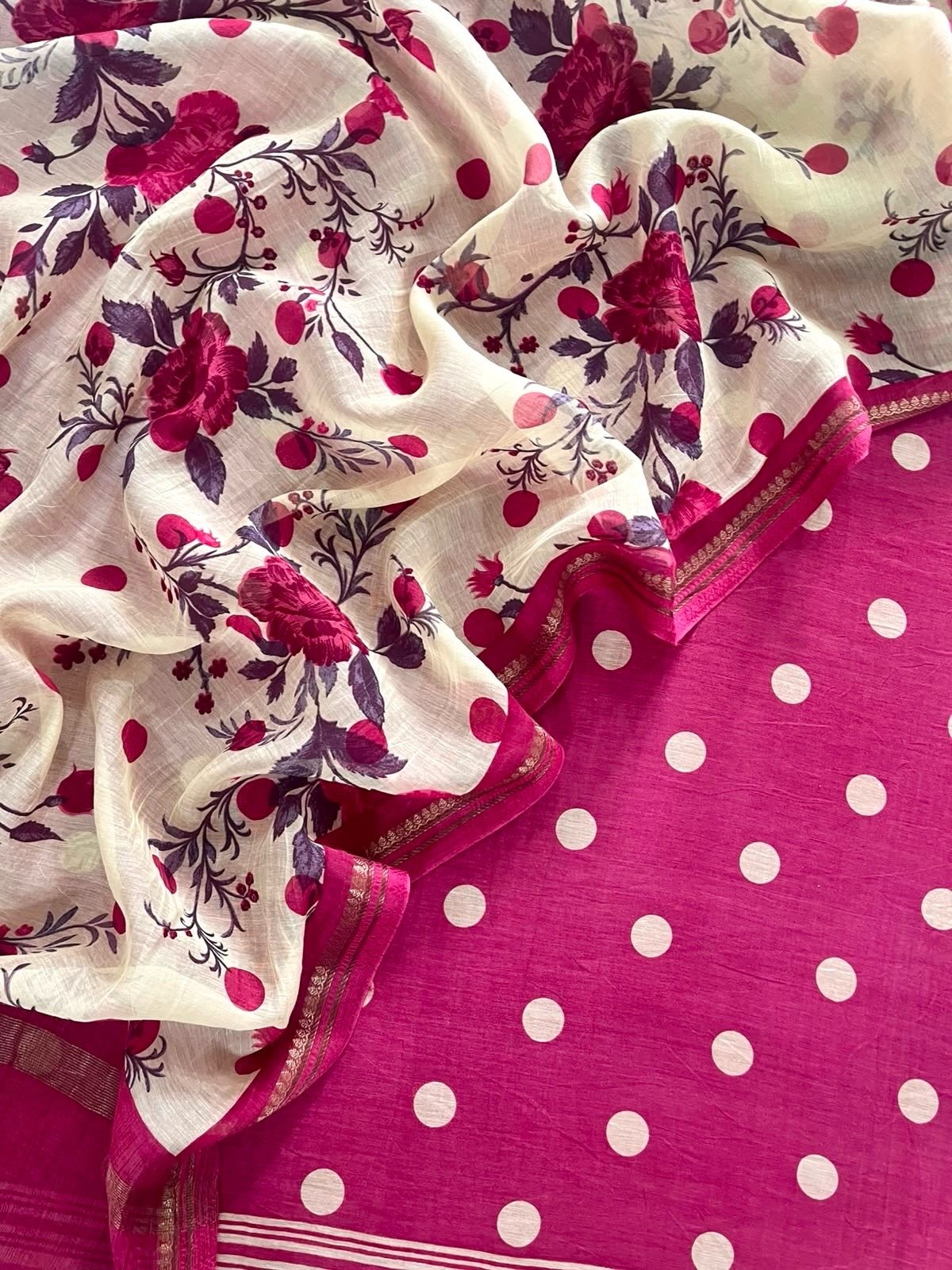 Polka Dots Mulmul Suit Set