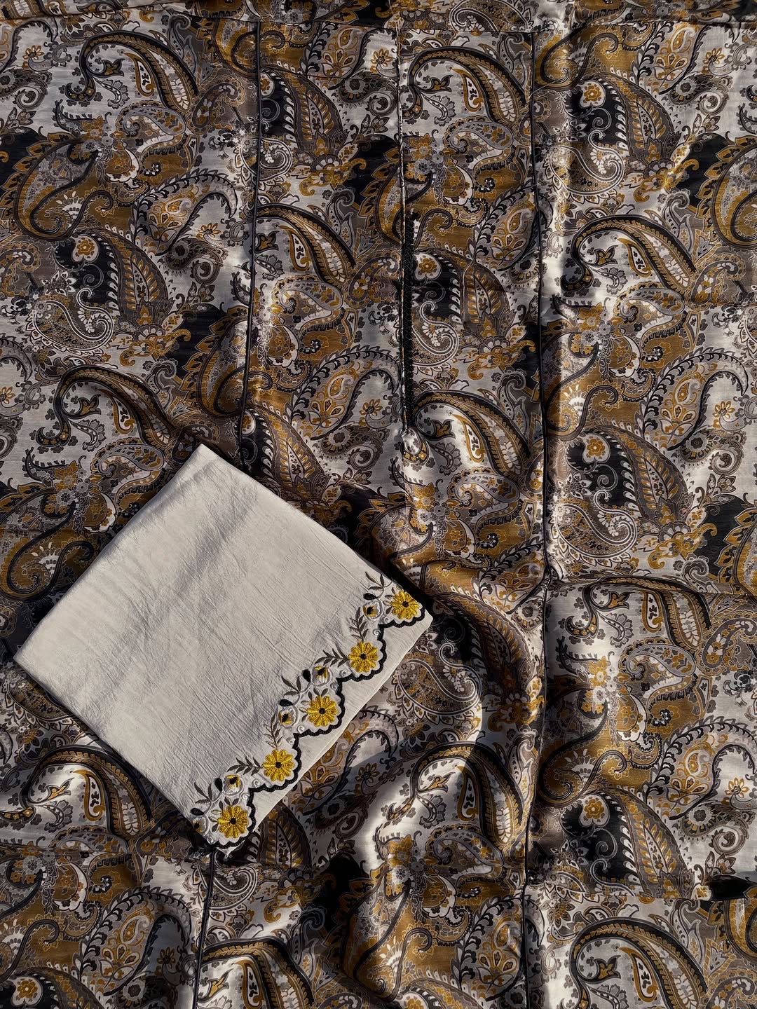 Raw Silk Printed Suit set