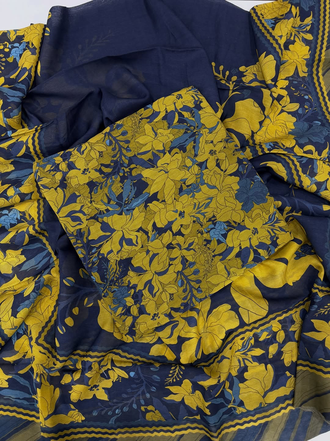 Mul lining printed suit set