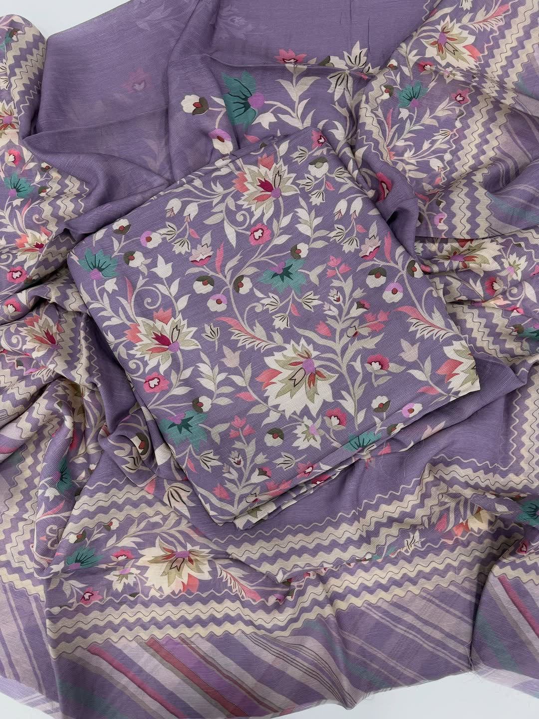 Mul lining printed suit set