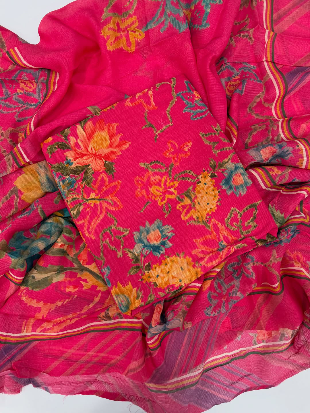 Mul lining printed suit set