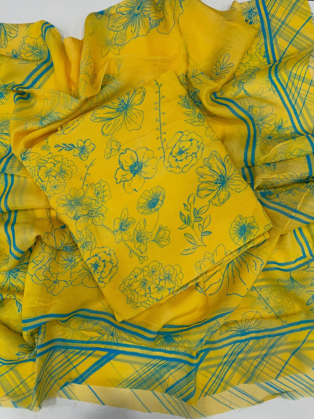 Mul lining printed suit set