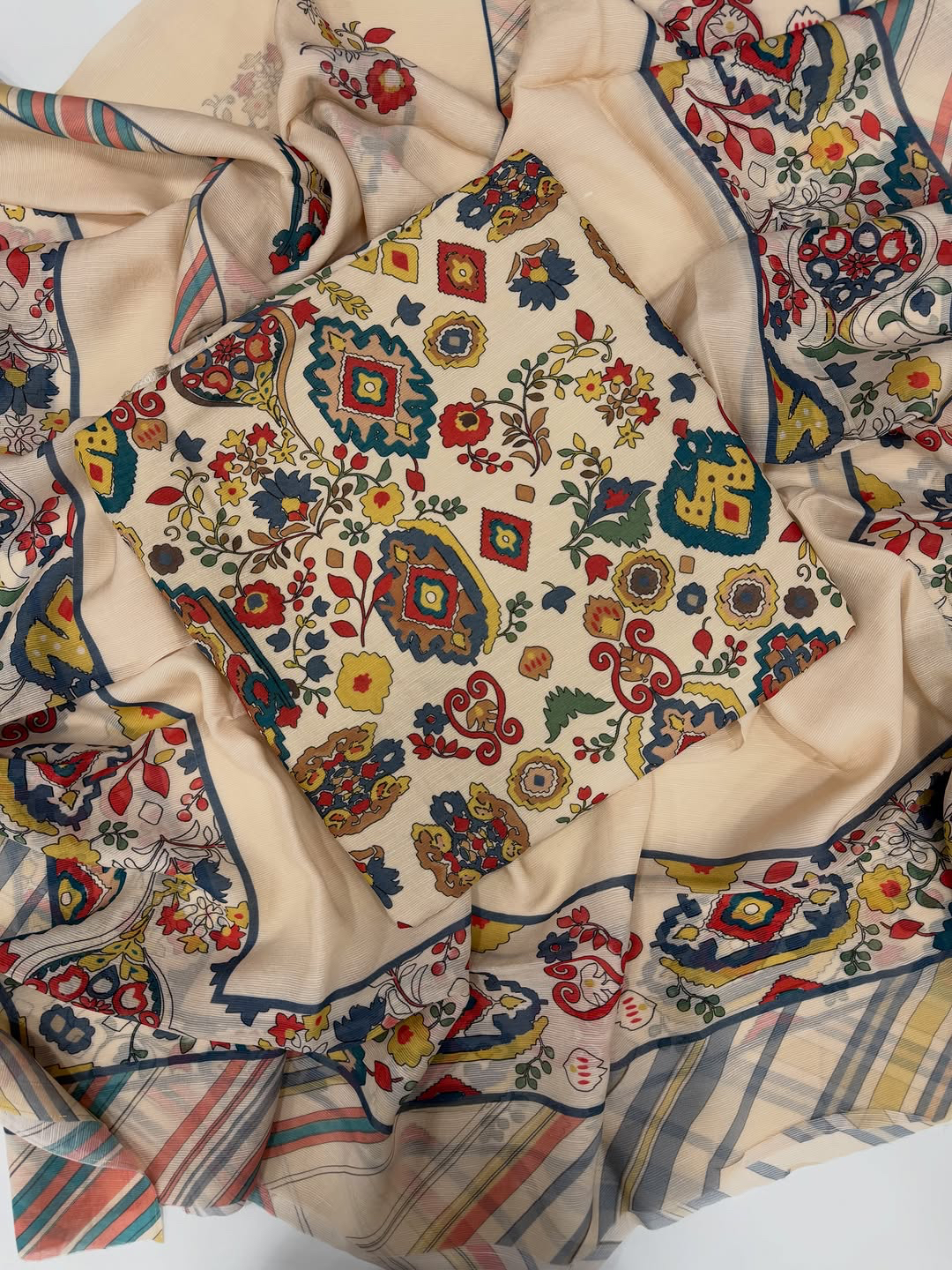 Mul lining printed suit set