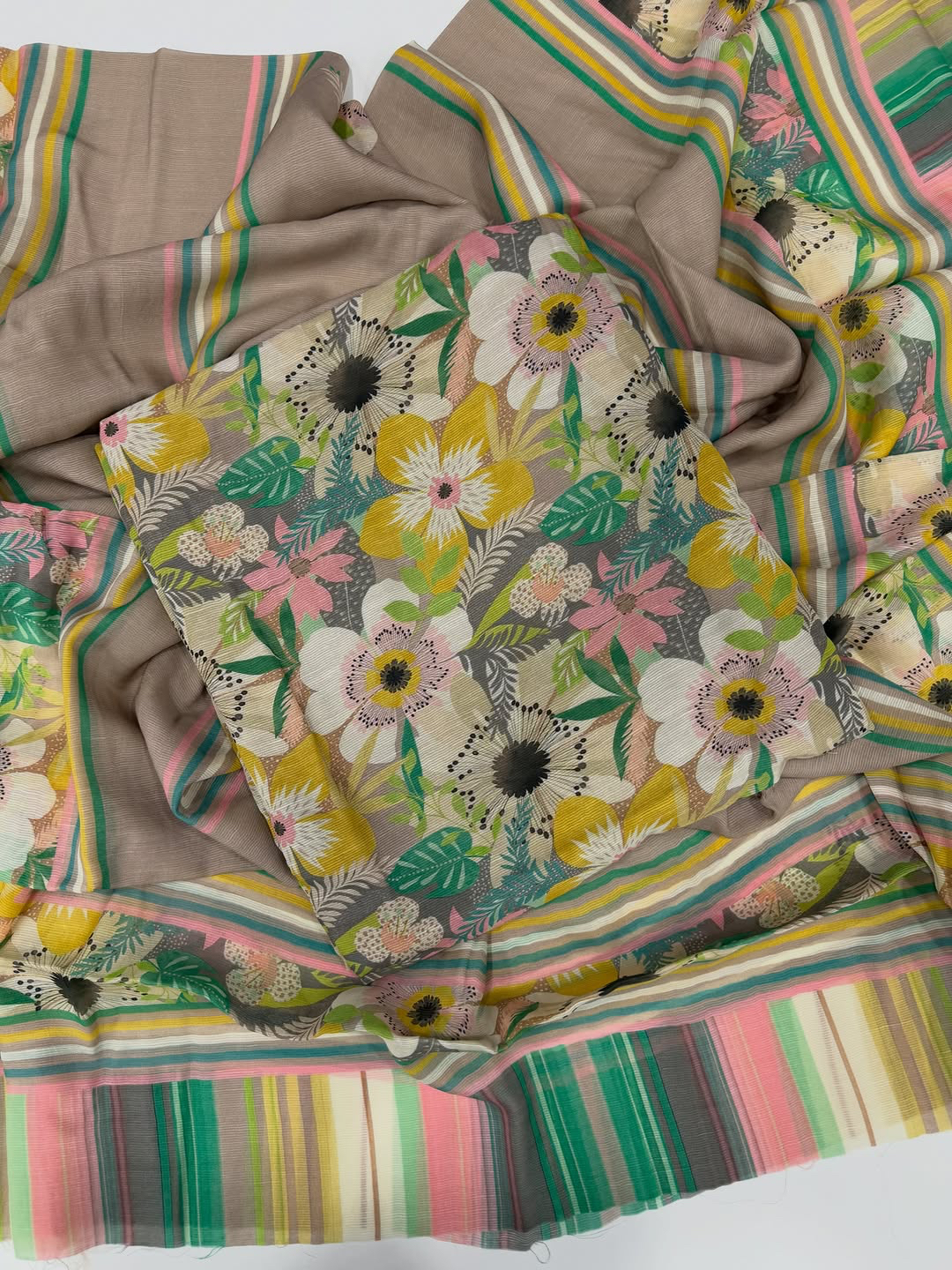 Mul lining printed suit set