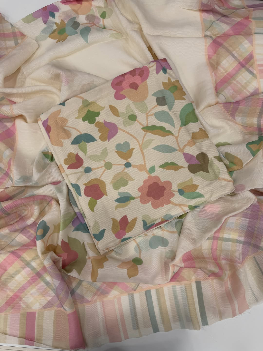 Mul lining printed suit set