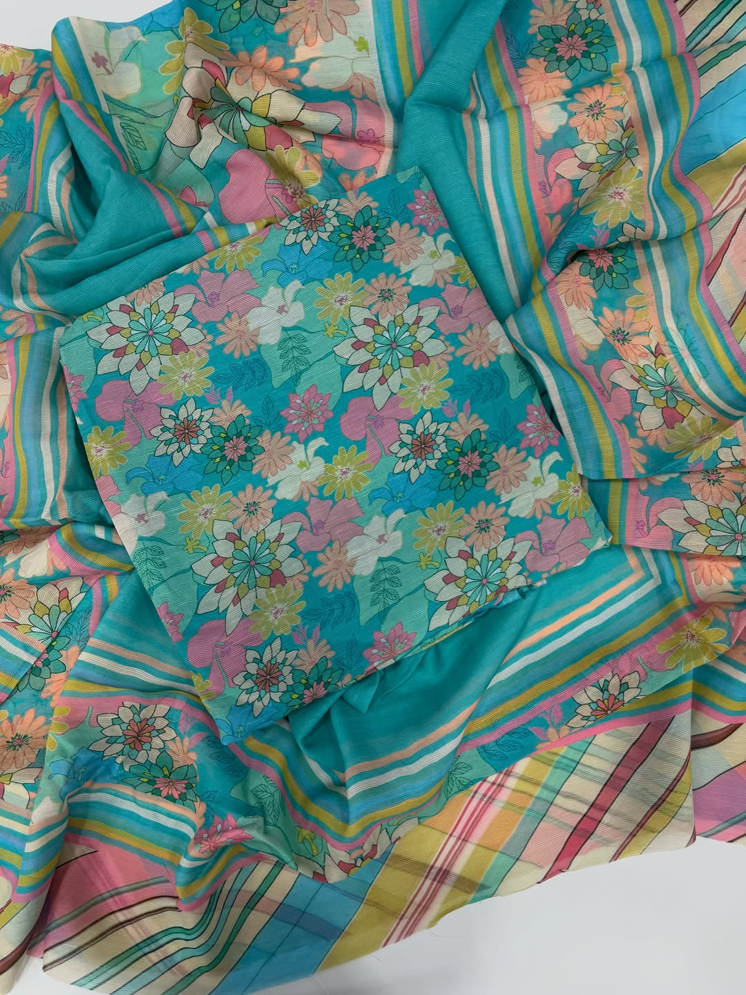 Mul lining printed suit set