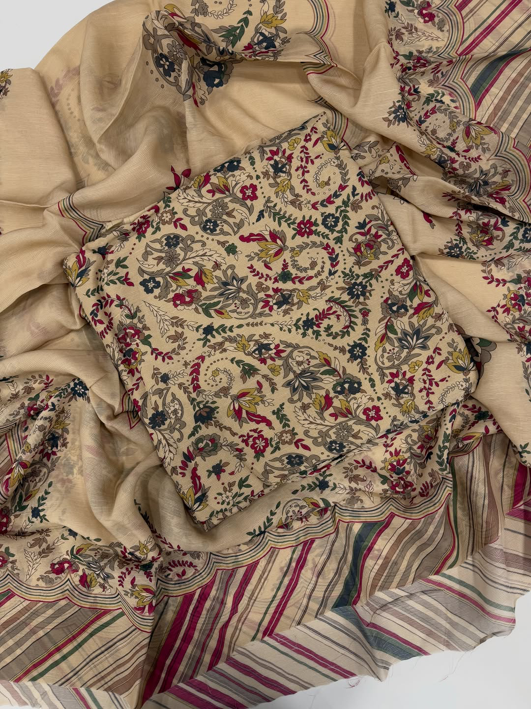 Mul lining printed suit set