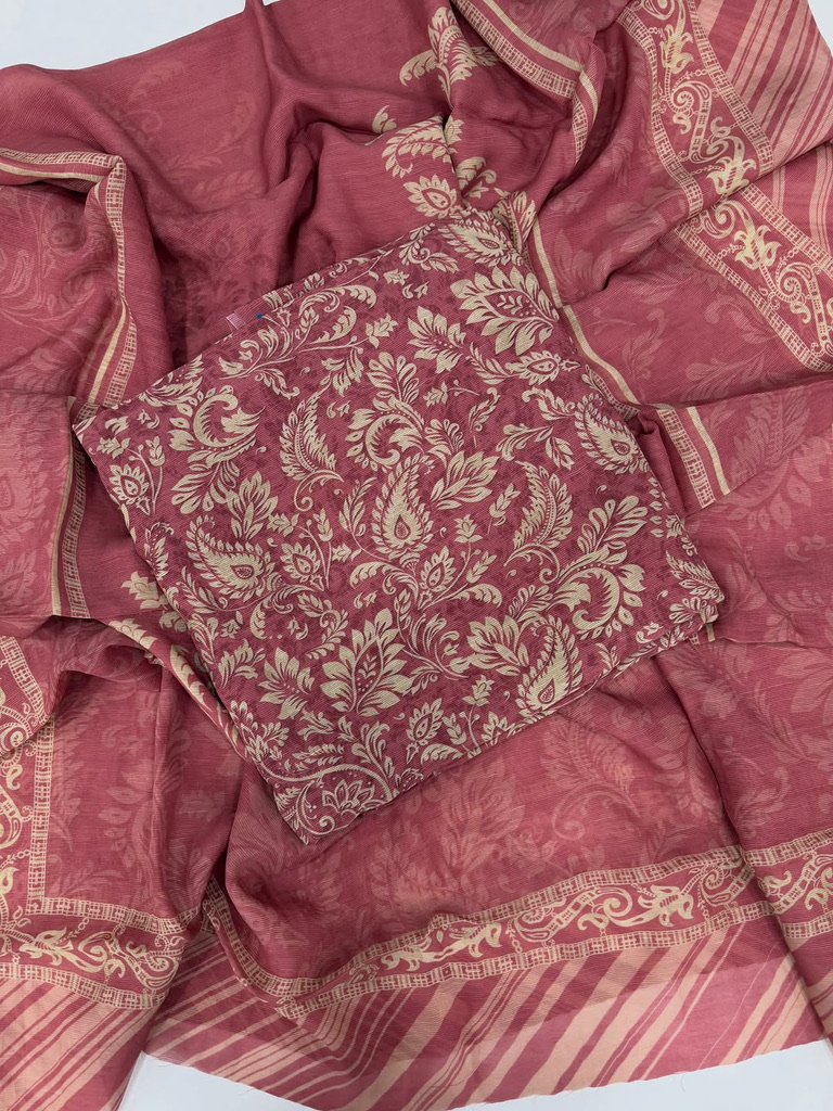Mul lining printed suit set