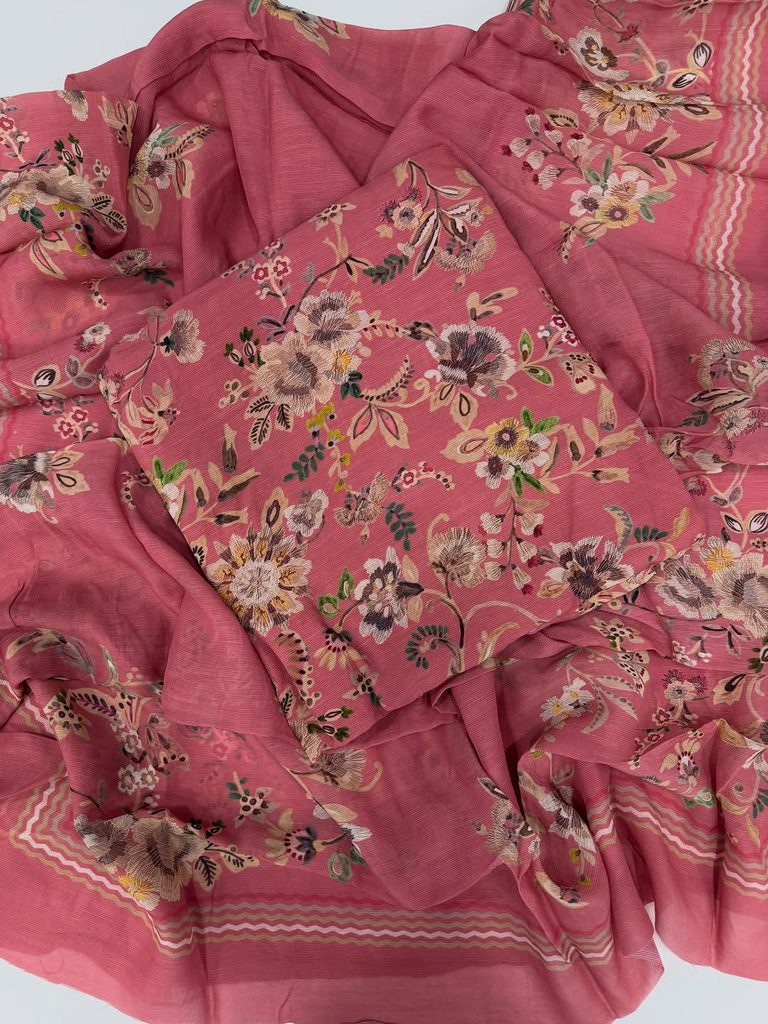 Mul lining printed suit set