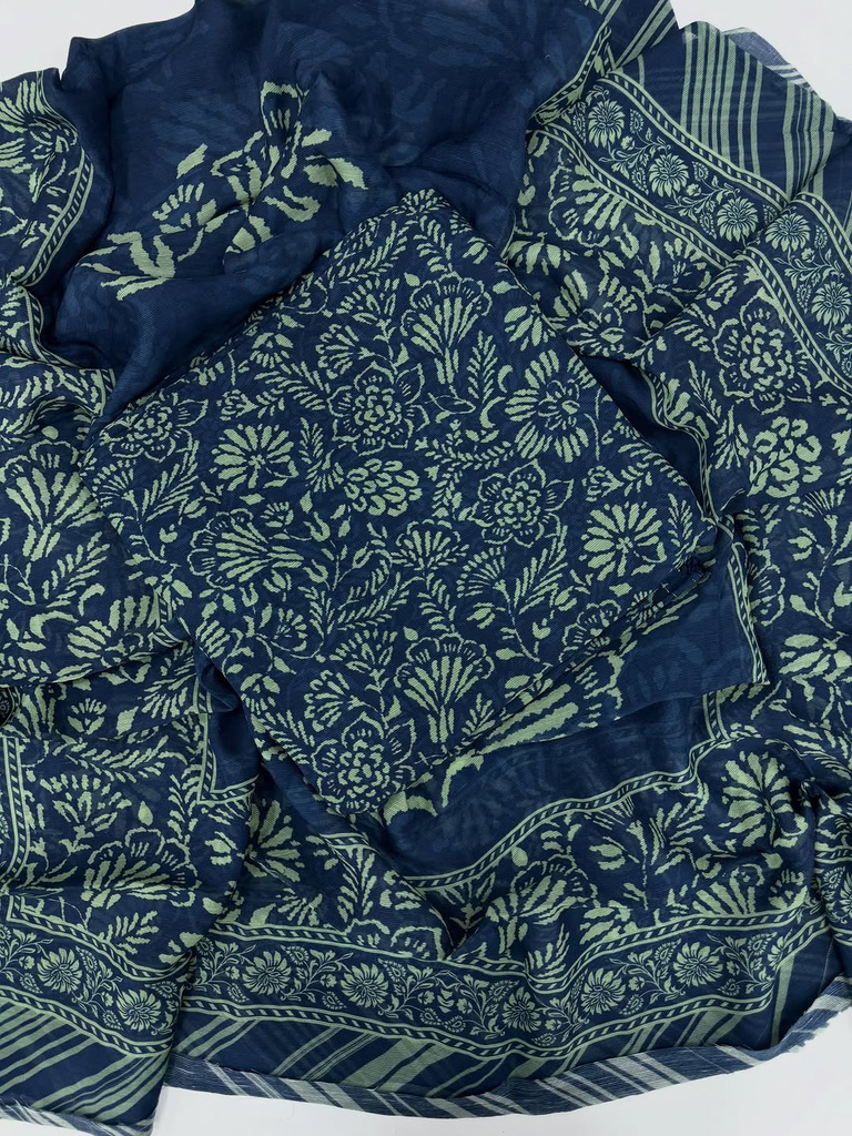 Mul lining printed suit set