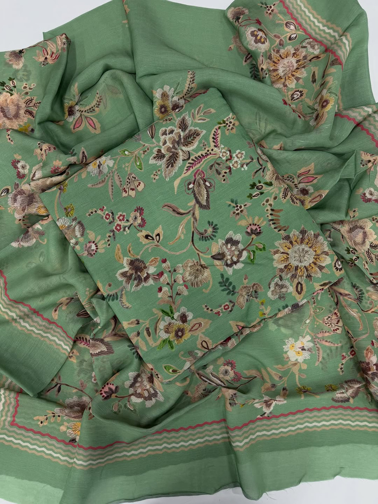 Mul lining printed suit set