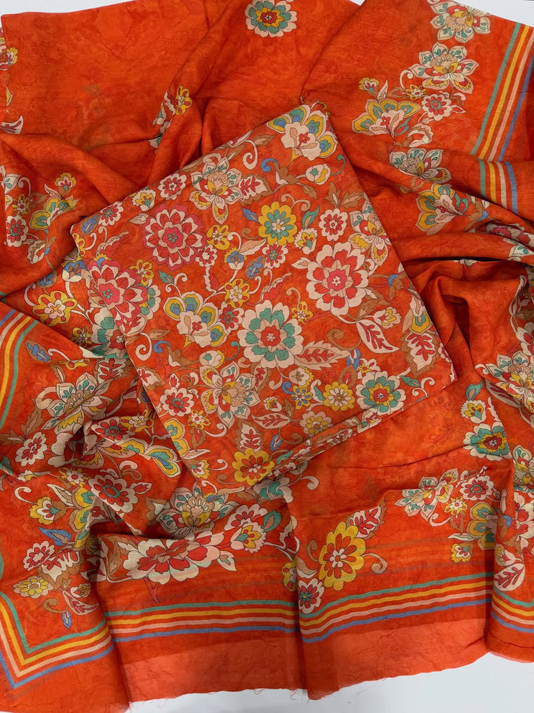 Mul lining printed suit set