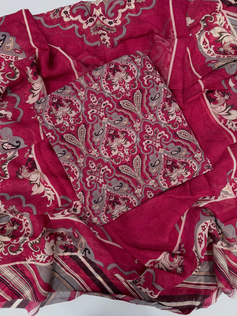 Mul lining printed suit set