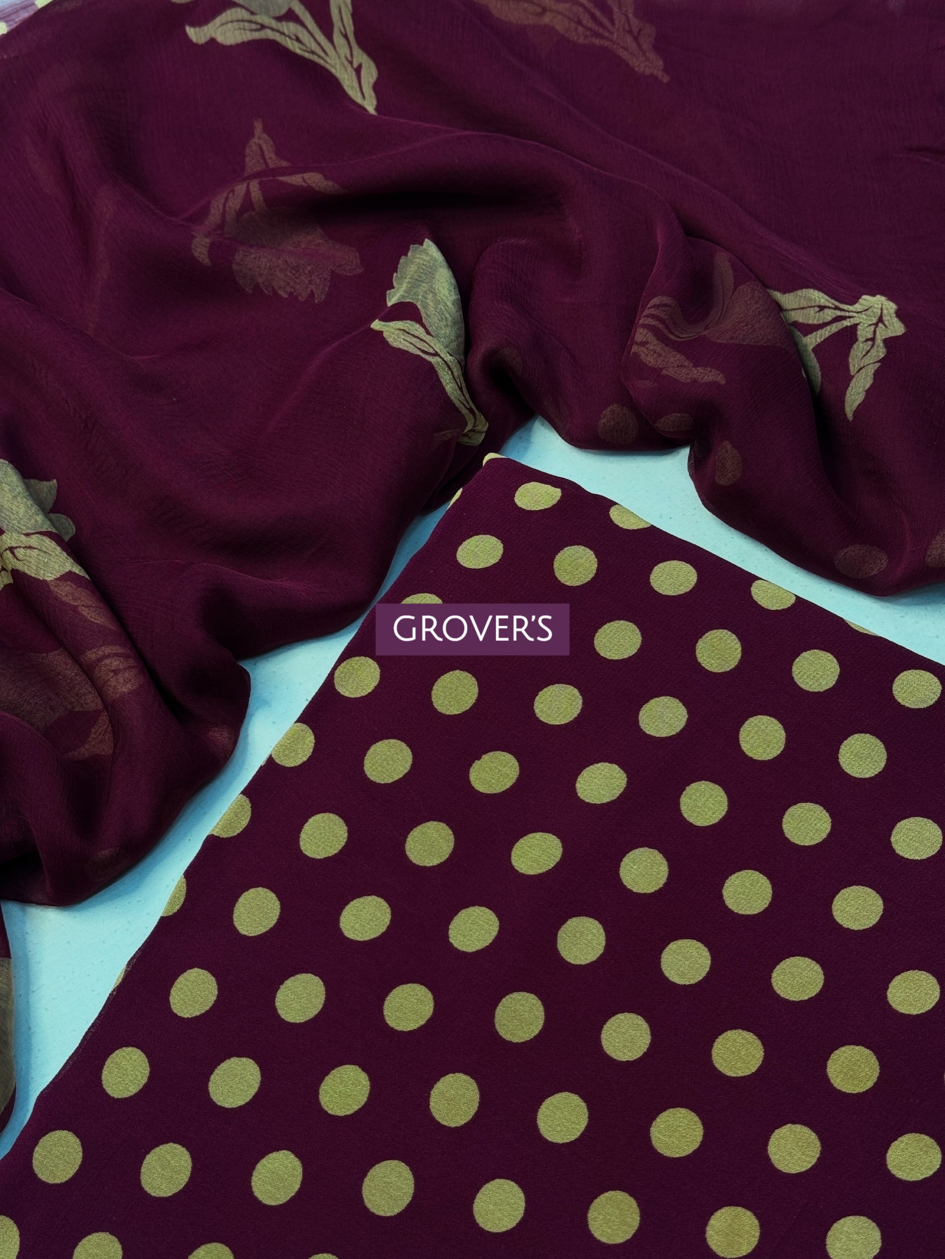 Polka Crepe Suit Set