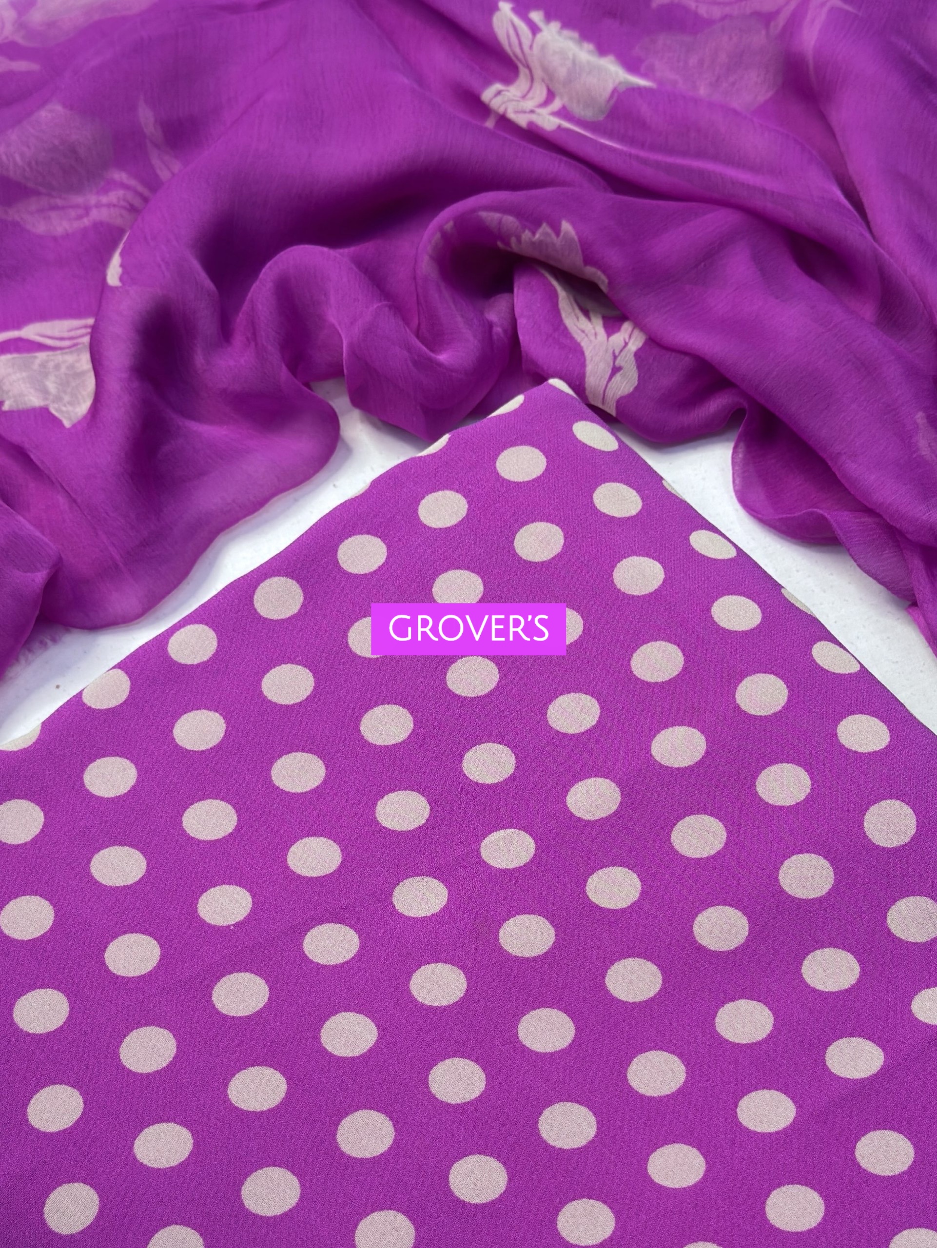 Polka Crepe Suit Set