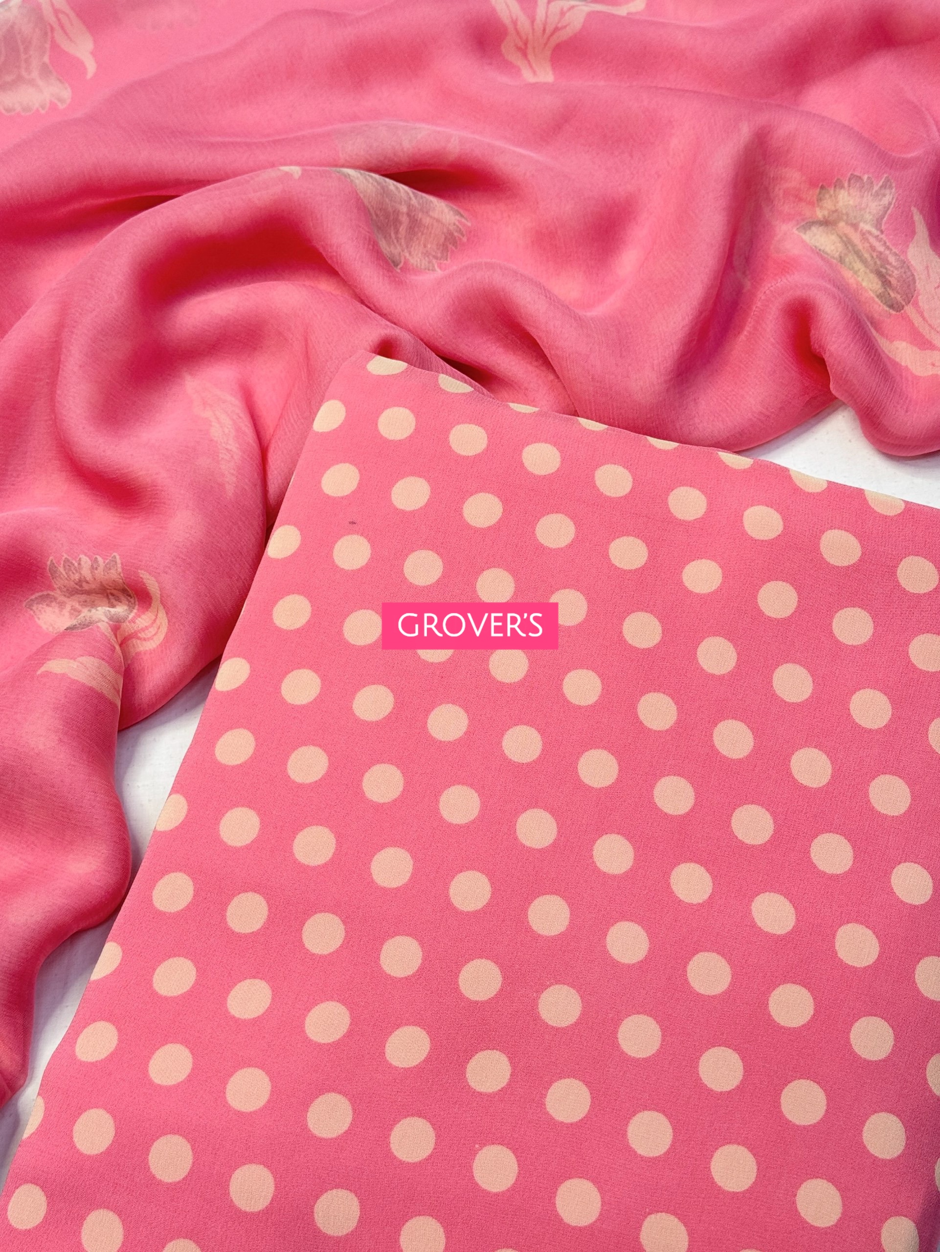 Polka Crepe Suit Set