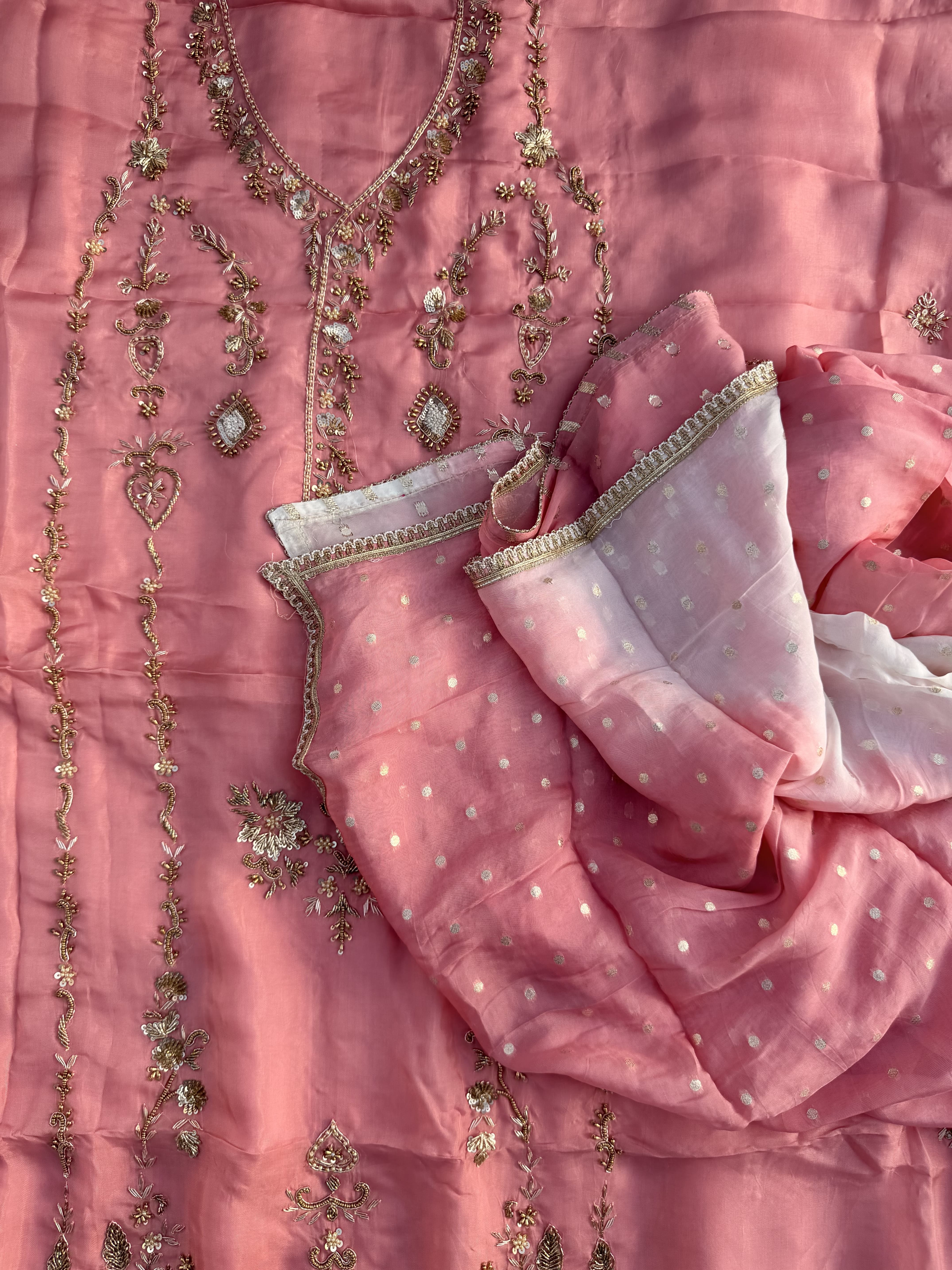 Dusty Rose Hand Embroidered Suit