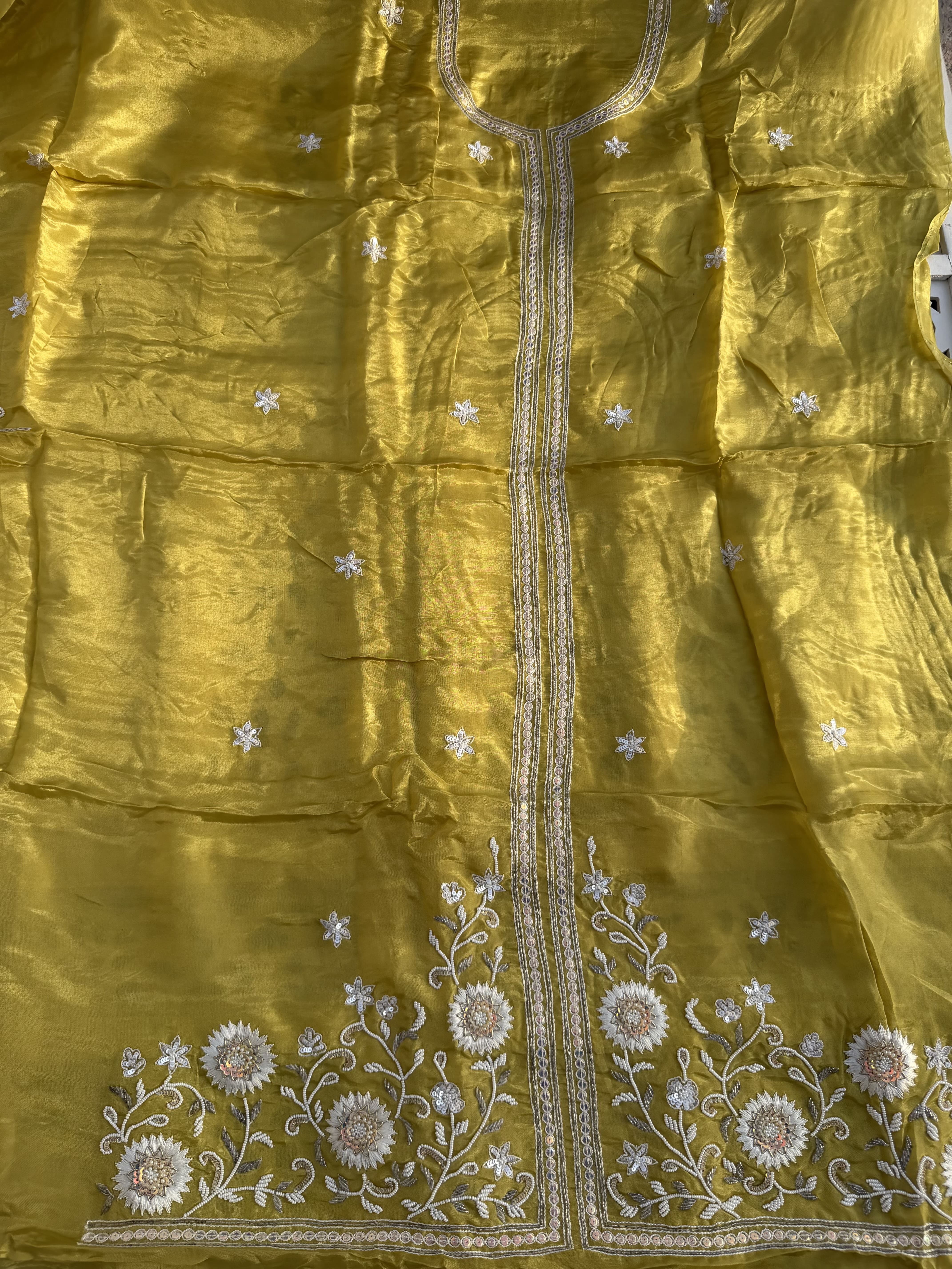 Mustard Gold Hand Embroidered Suit