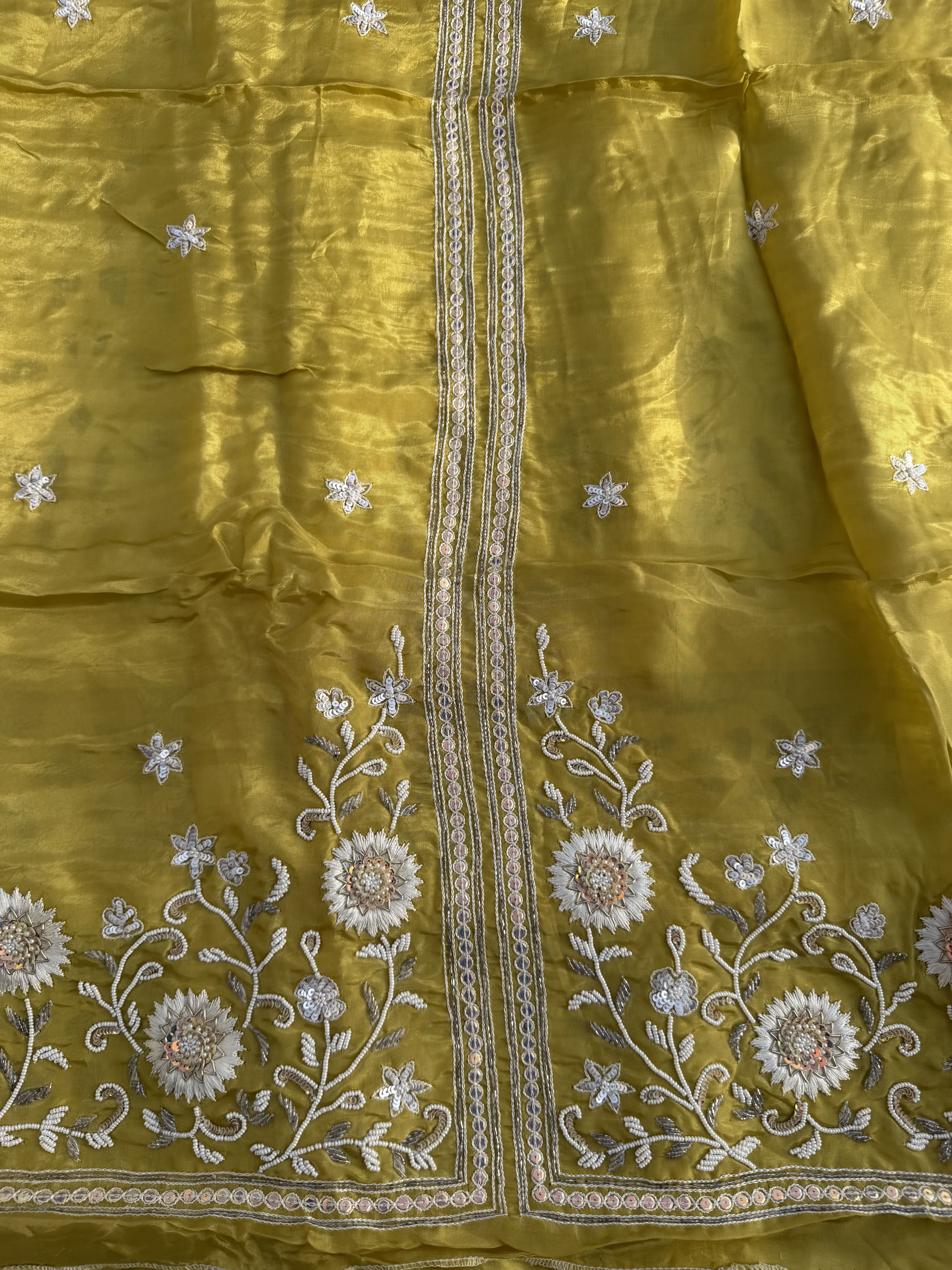 Mustard Gold Hand Embroidered Suit
