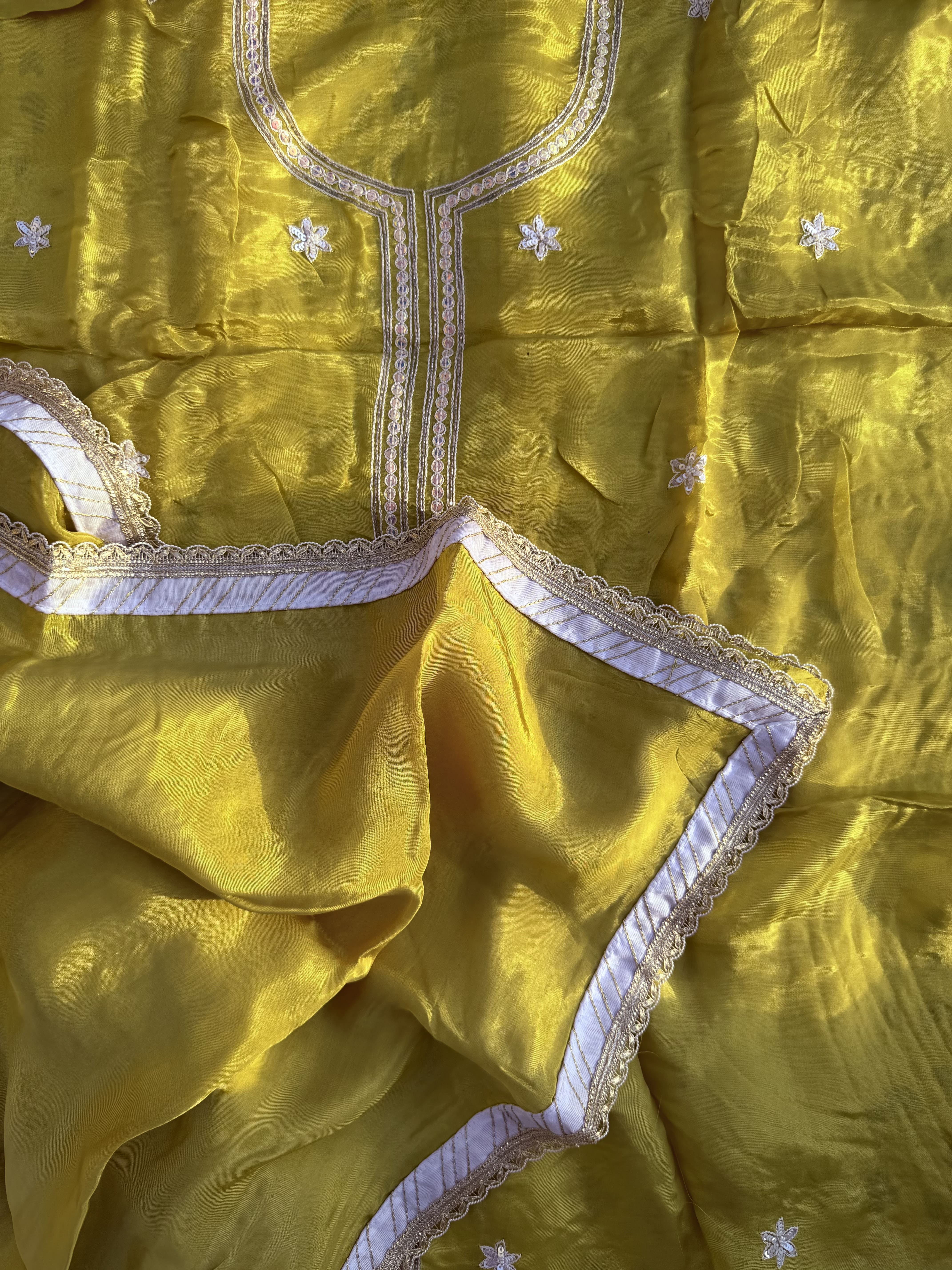 Mustard Gold Hand Embroidered Suit