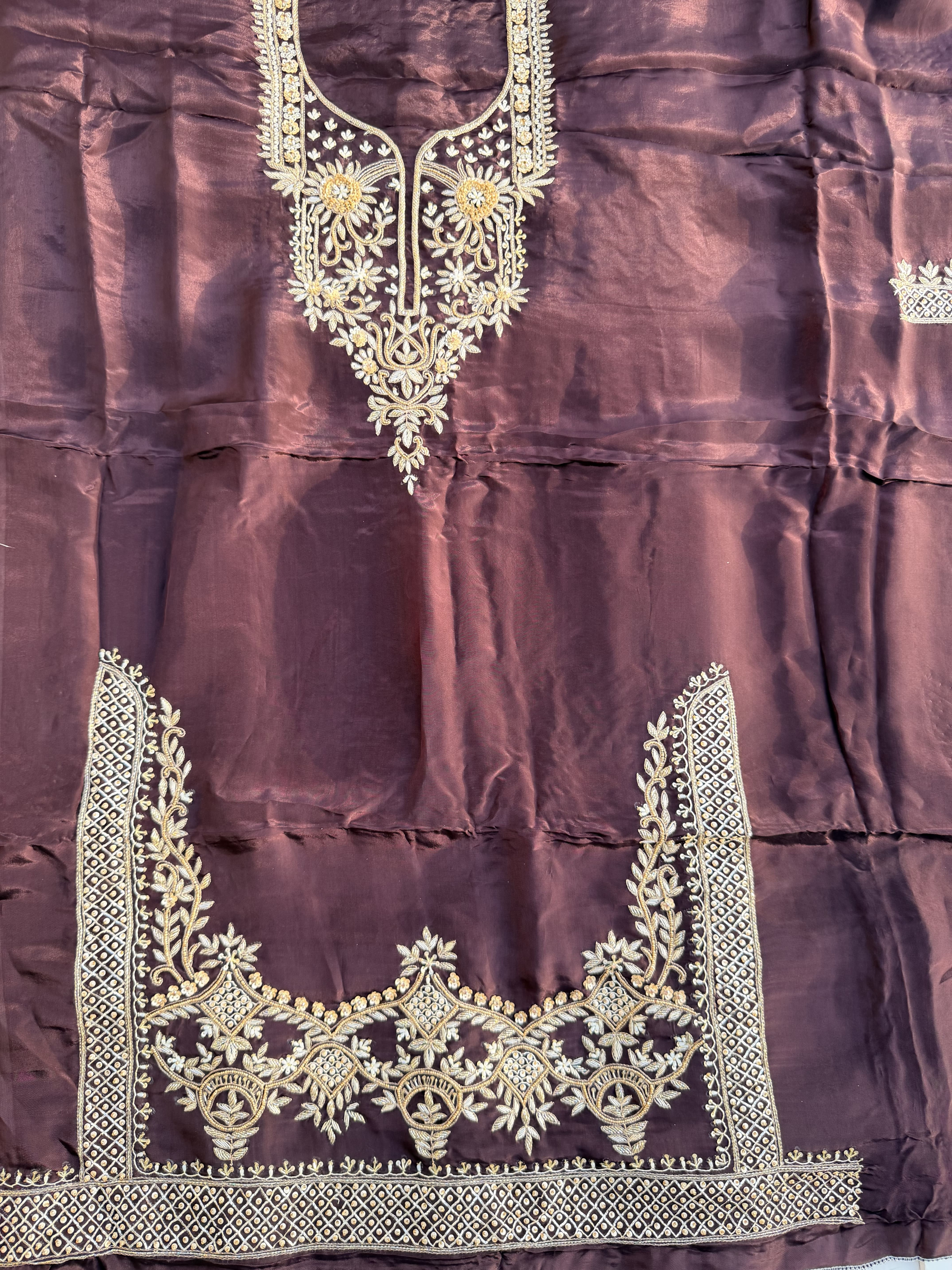 Chocolate Brown Hand Embroidered Suit
