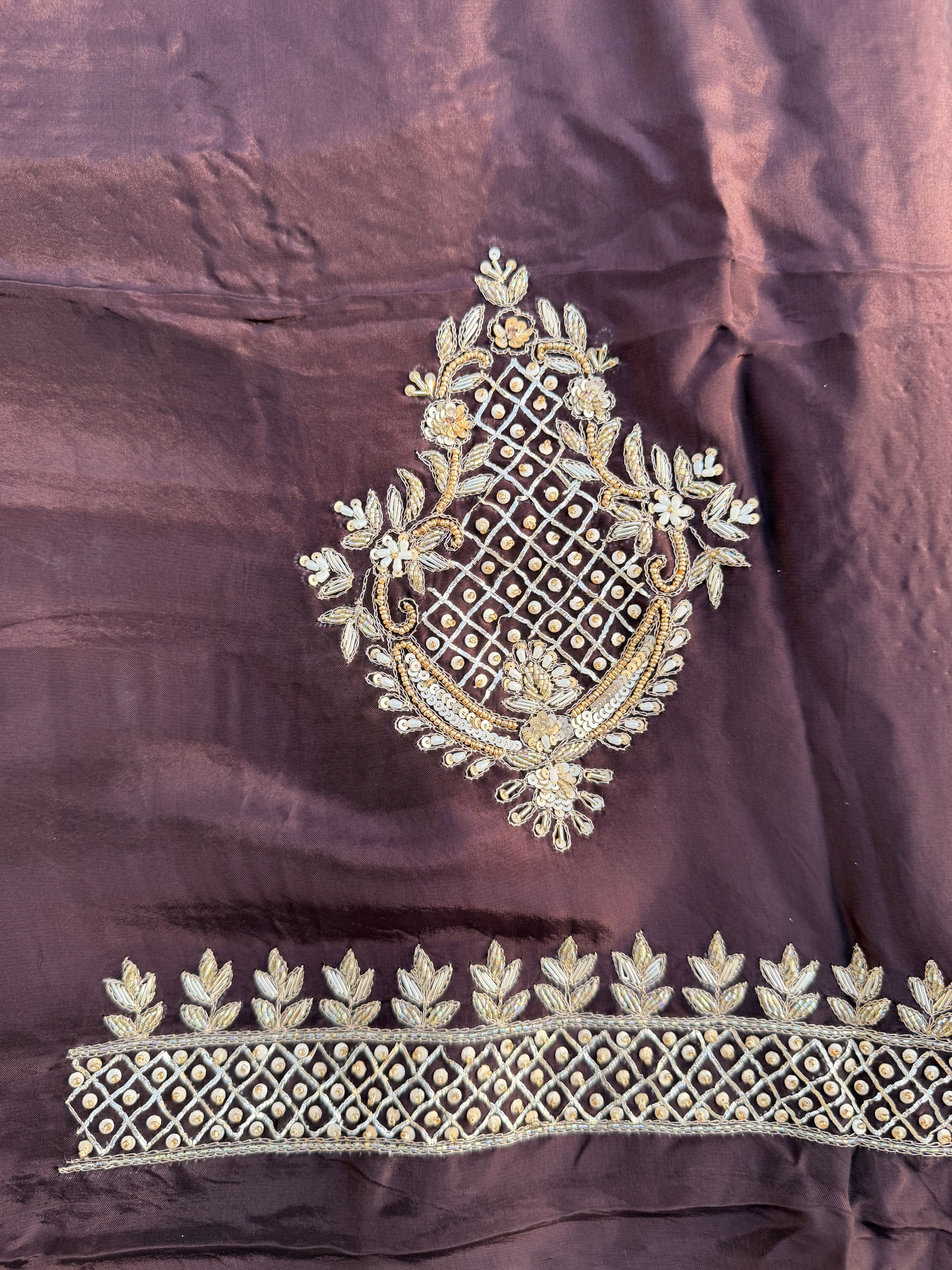 Chocolate Brown Hand Embroidered Suit