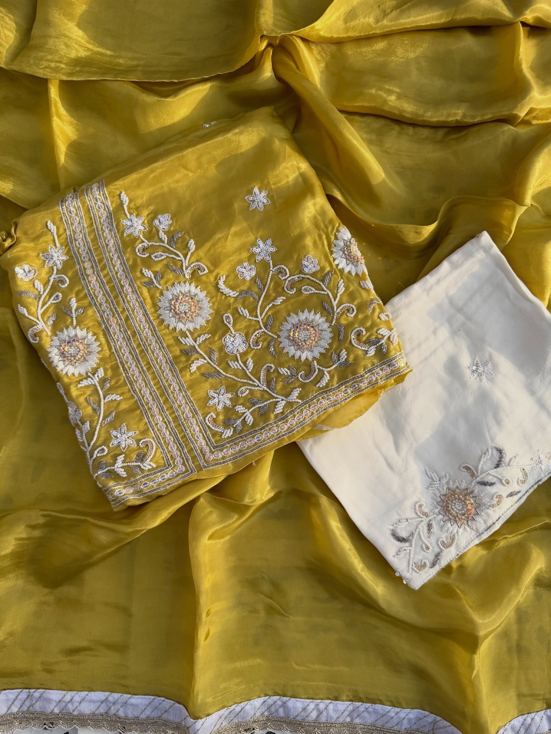Green Gold Hand Embroidered Suit