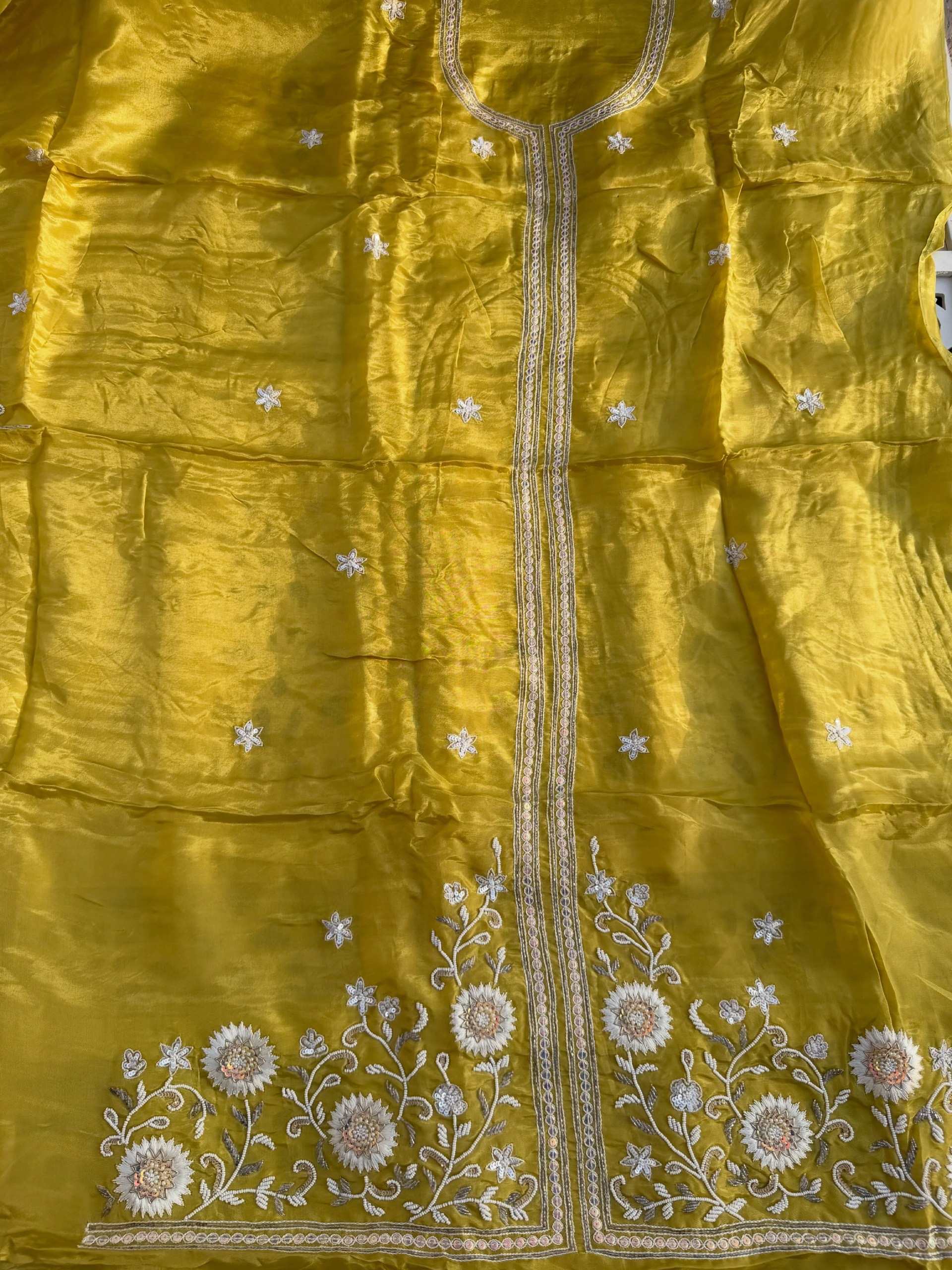 Green Gold Hand Embroidered Suit