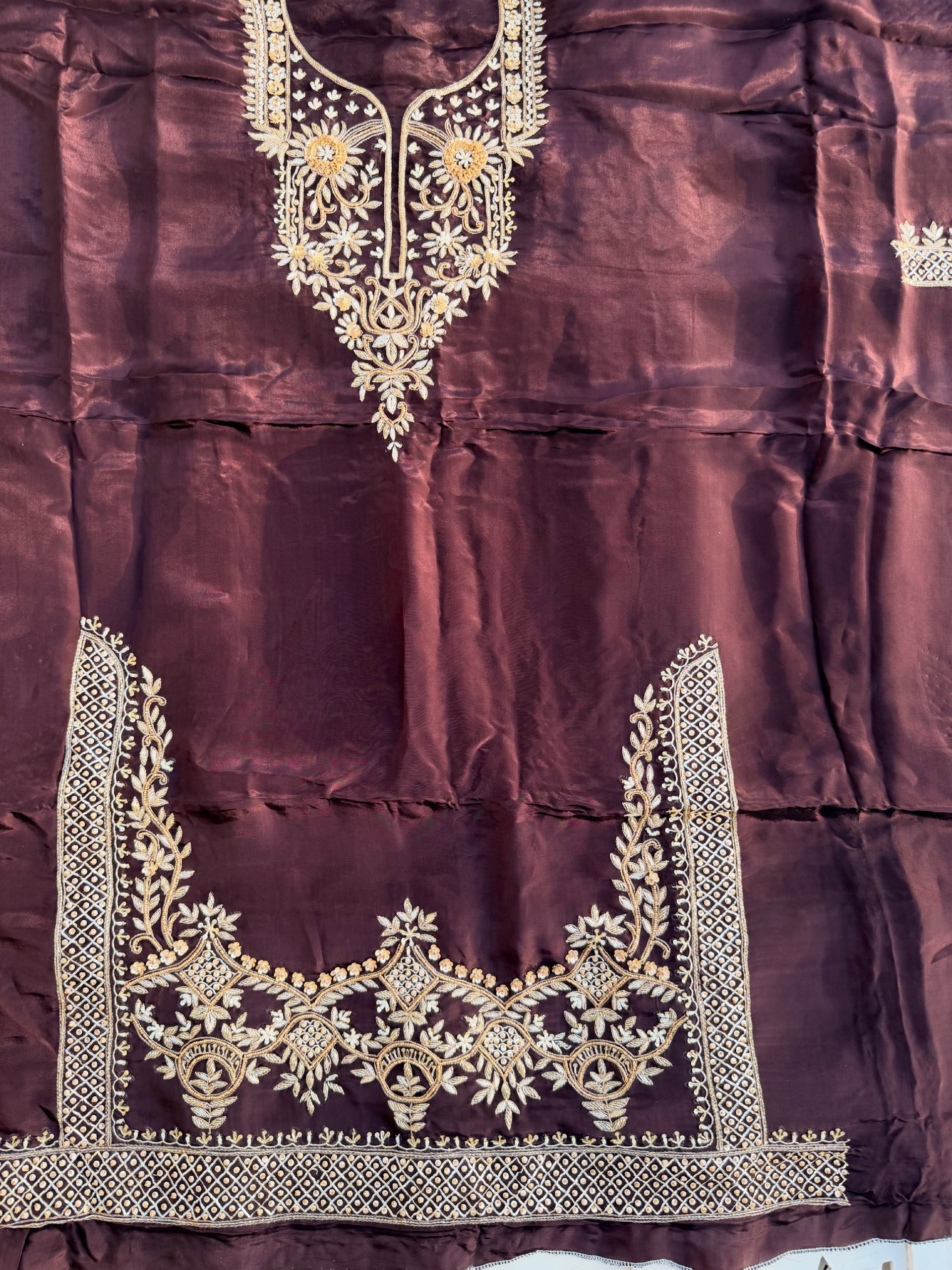 Chocolate Brown Hand Embroidered Suit