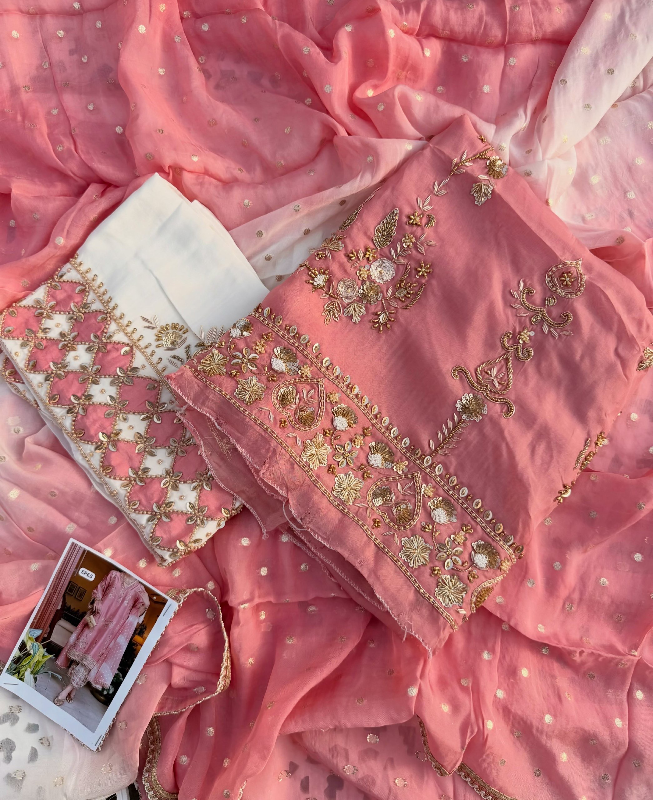 Dusty Rose Hand Embroidered Suit
