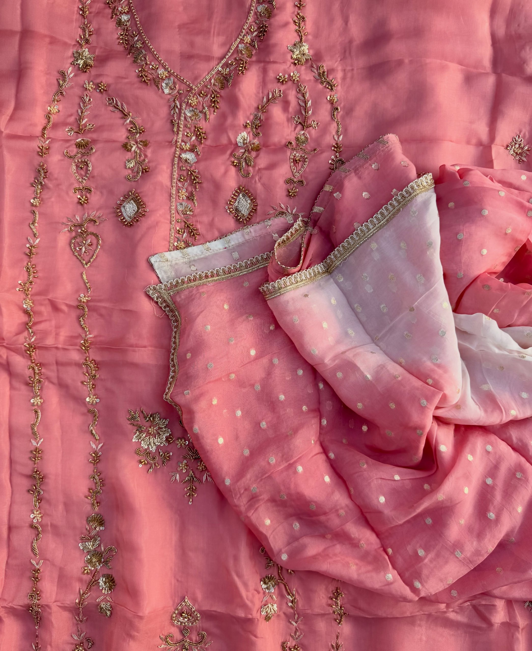 Dusty Rose Hand Embroidered Suit