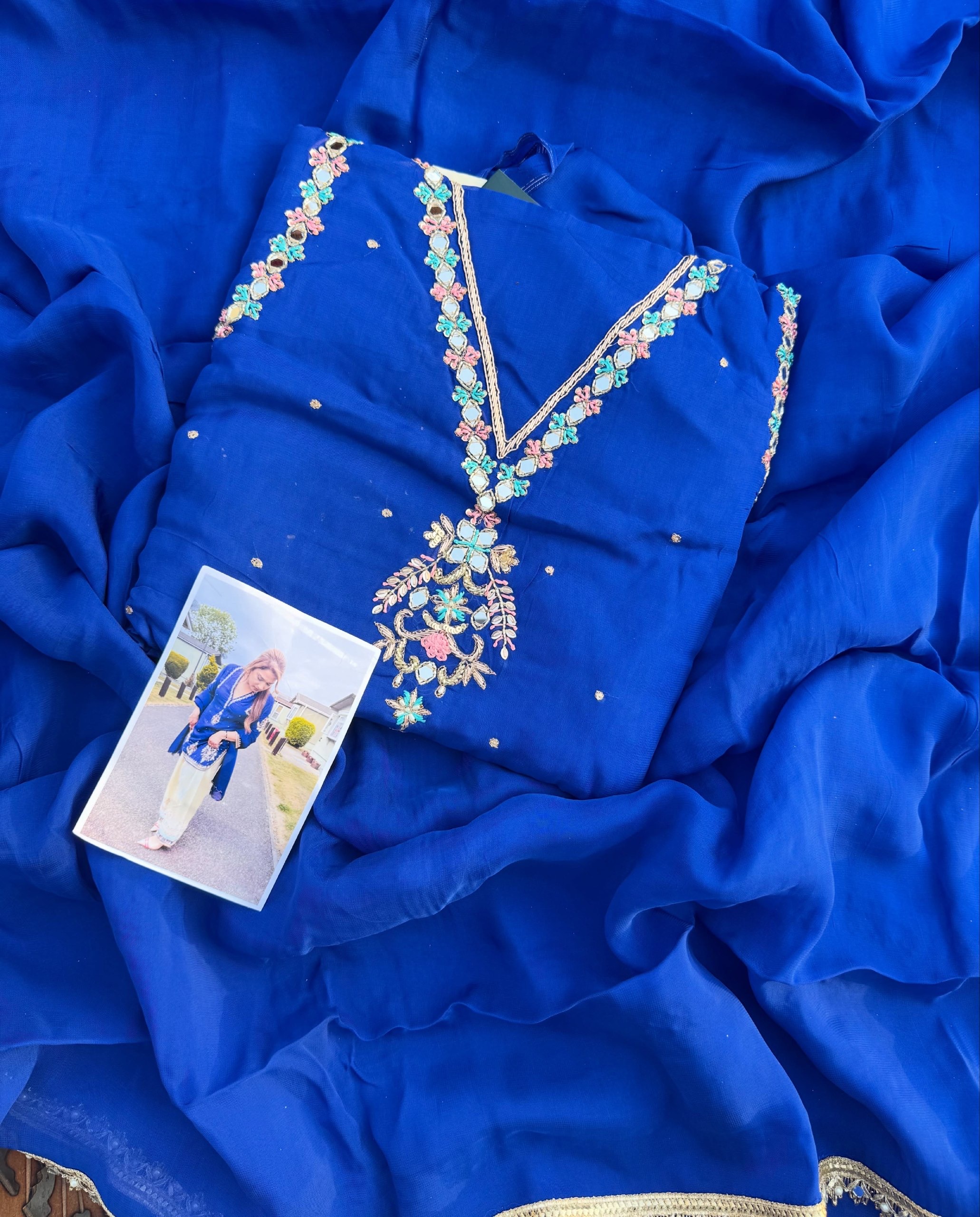 Royal blue viral suit 