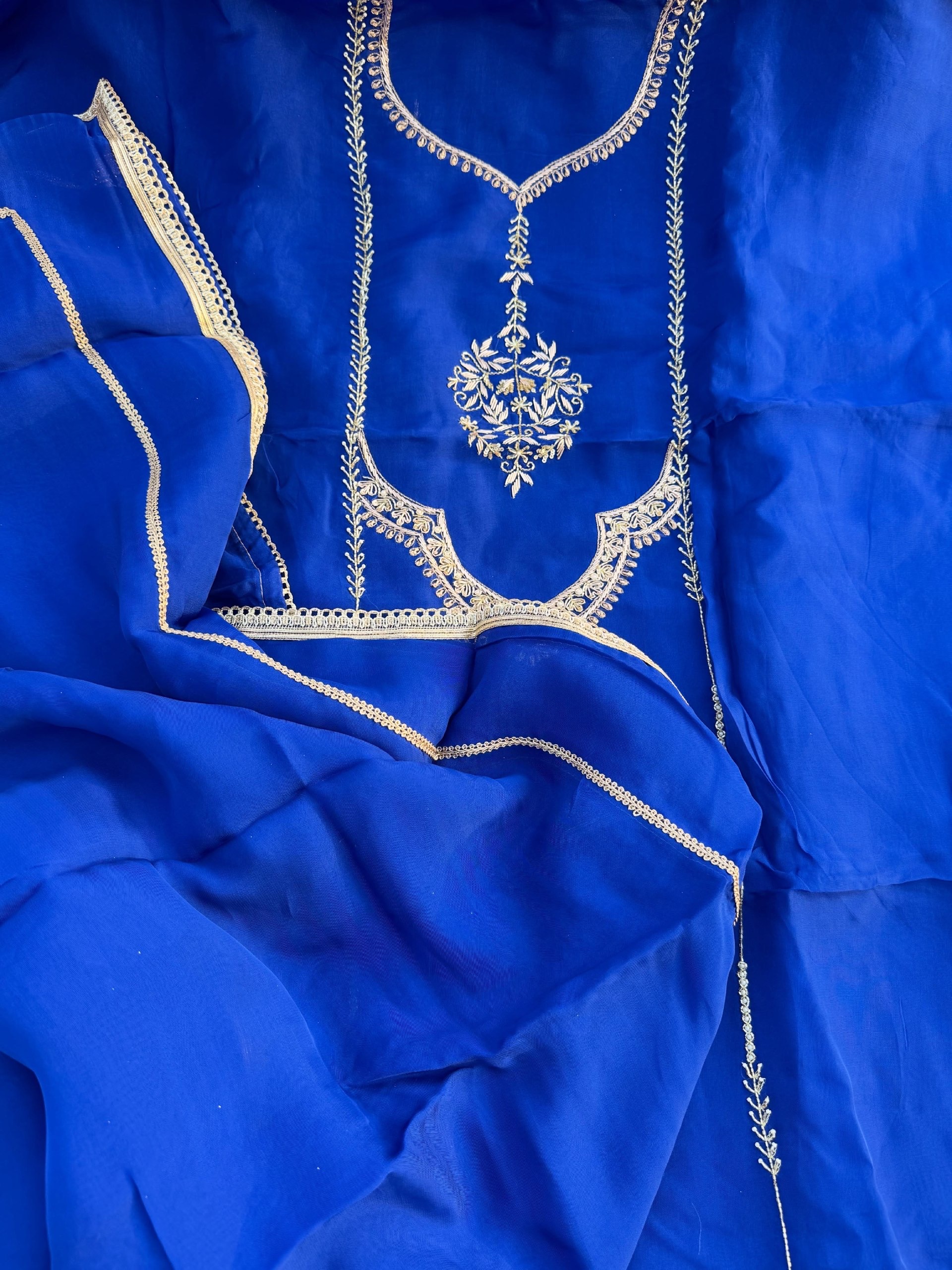 Royal blue hand embroidery suit