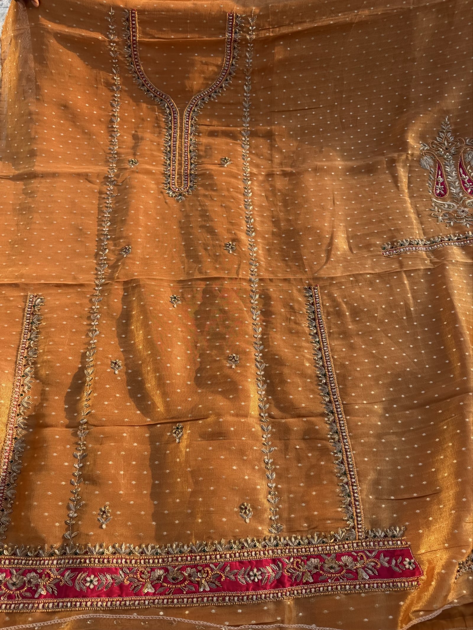 Orange-Rani suit set