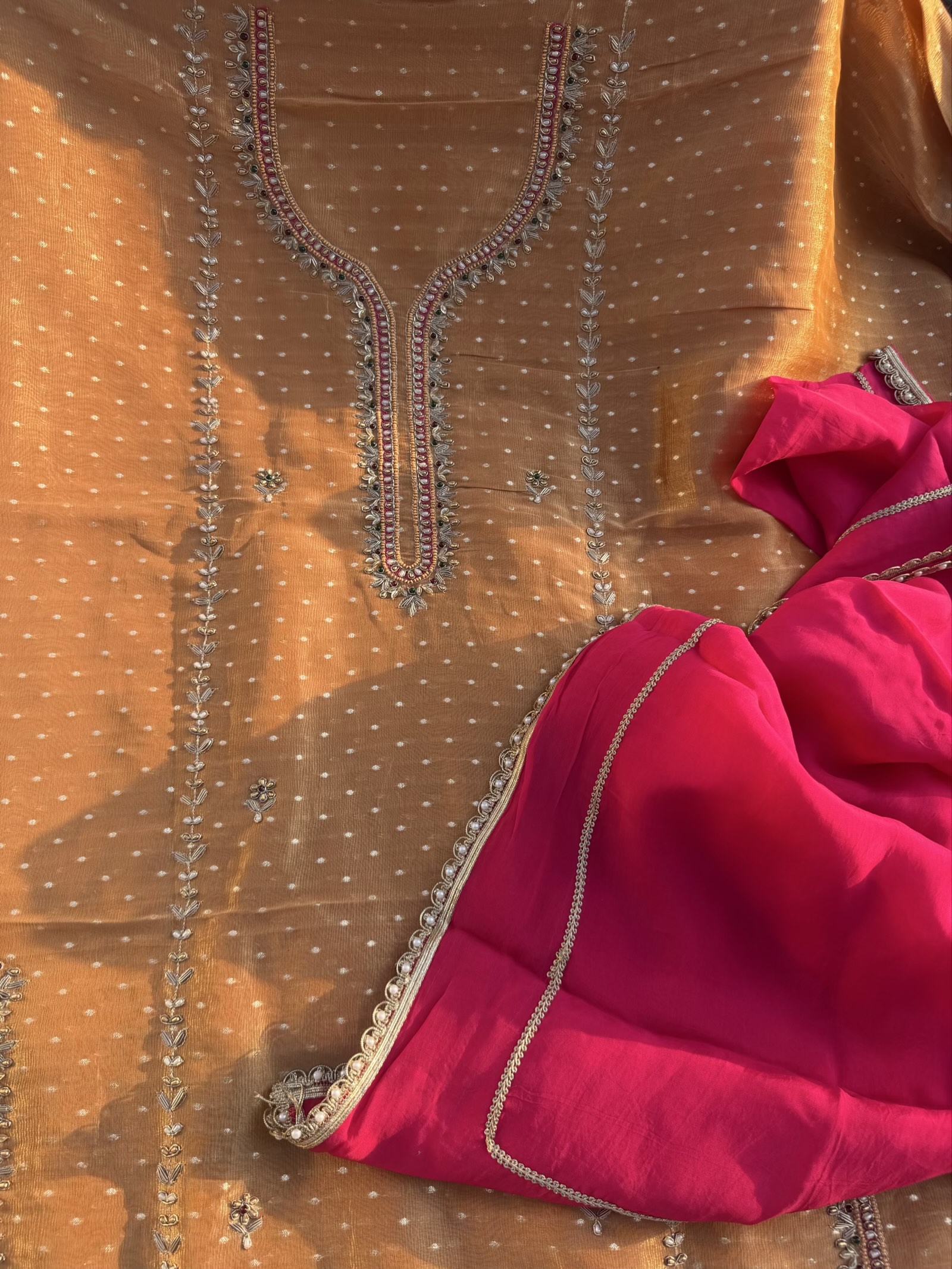 Orange-Rani suit set